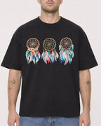 Mockup Boxy Heavyweight Tee Black male close-up 18