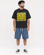 Mockup Boxy Heavyweight Tee Black male full-body 07