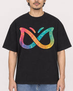 Mockup Boxy Heavyweight Tee Black male close-up 02
