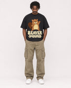 Mockup Boxy Heavyweight Tee Black male full-body 04