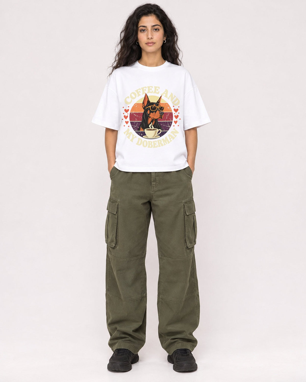 Mockup Boxy Heavyweight Tee White female full-body 07