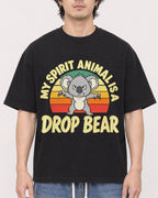 Mockup Boxy Heavyweight Tee Black male close-up 03