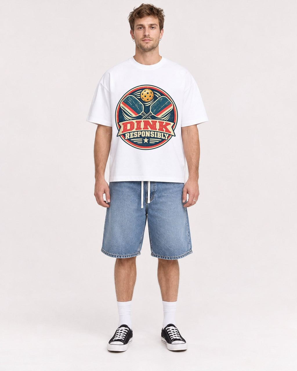 Mockup Boxy Heavyweight Tee White male full-body 08