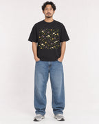 Mockup Boxy Heavyweight Tee Black male full-body 02
