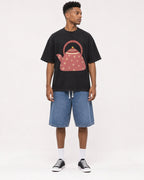 Mockup Boxy Heavyweight Tee Black male full-body 15