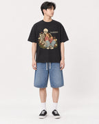 Mockup Boxy Heavyweight Tee Black male full-body 31