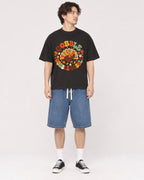 Mockup Boxy Heavyweight Tee Black male full-body 03