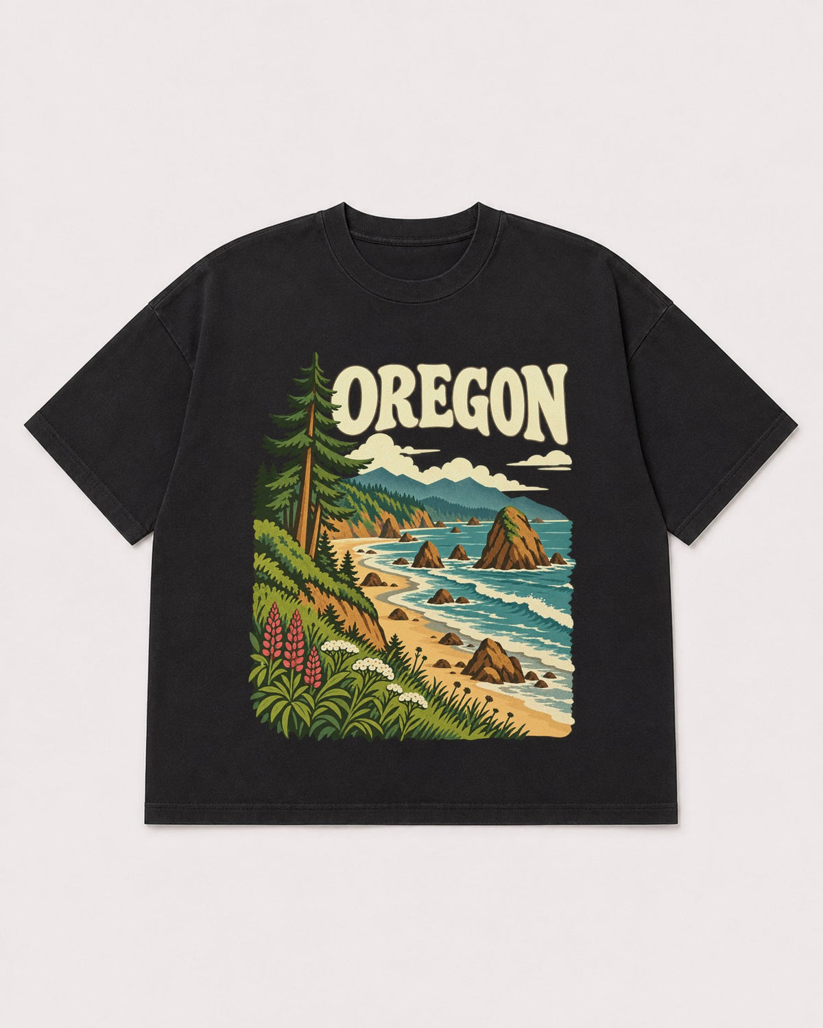 Mockup Boxy Heavyweight Tee Black product