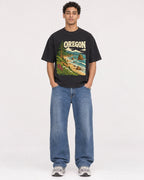 Mockup Boxy Heavyweight Tee Black male full-body 10