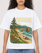 Mockup Boxy Heavyweight Tee White female close-up 10