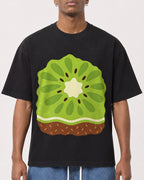 Mockup Boxy Heavyweight Tee Black male close-up 15