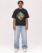 Mockup Boxy Heavyweight Tee Black male full-body 05