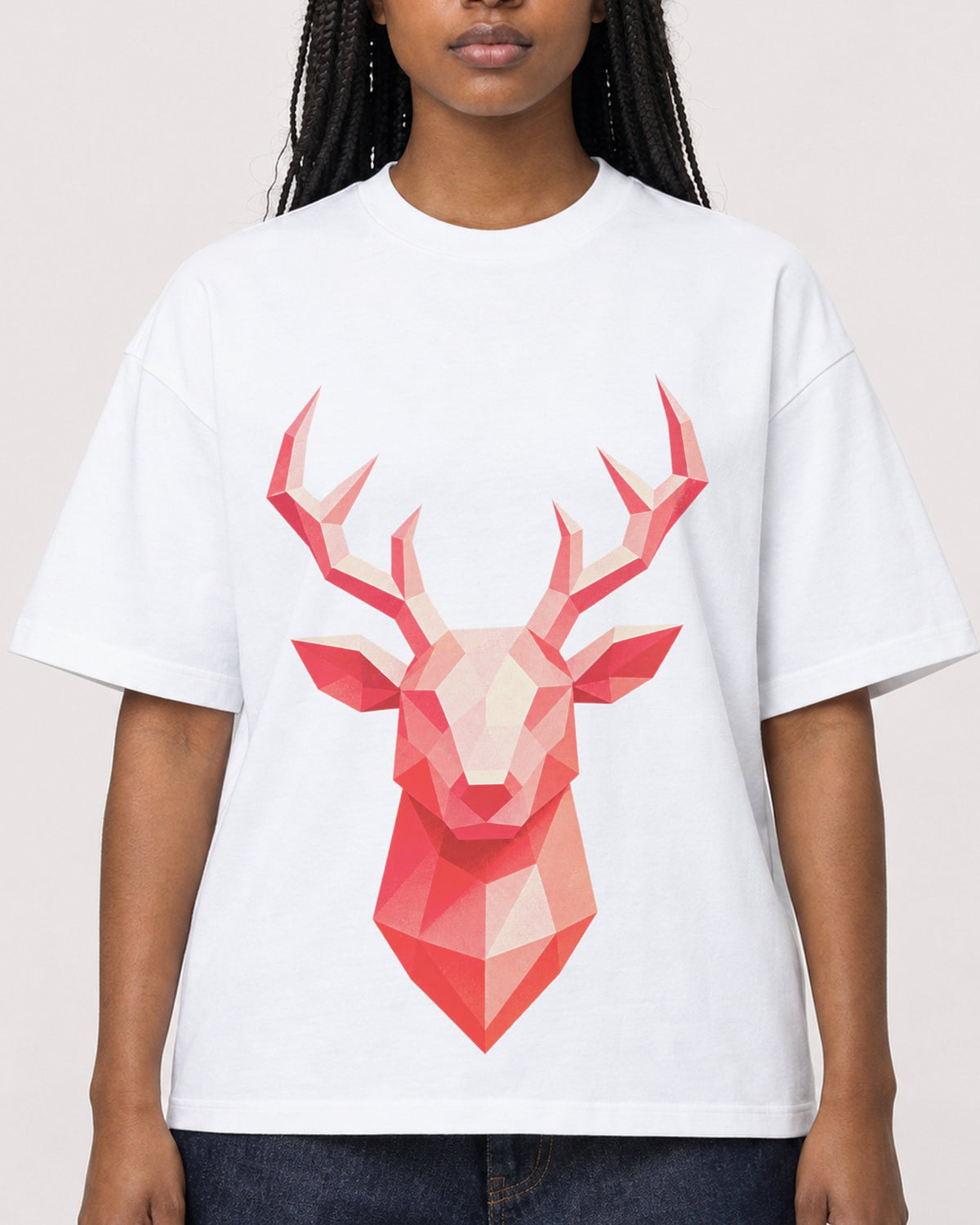 Mockup Boxy Heavyweight Tee White female close-up 04