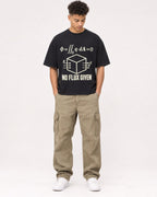 Mockup Boxy Heavyweight Tee Black male full-body 20