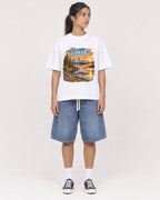 Mockup Boxy Heavyweight Tee White female full-body 16