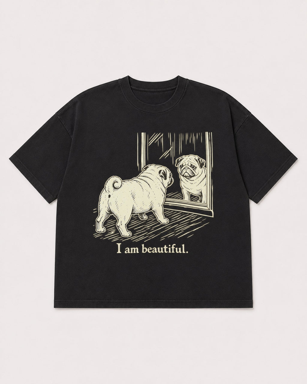 Mockup Boxy Heavyweight Tee Black product