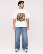 Mockup Boxy Heavyweight Tee White male full-body 02