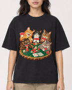 Mockup Boxy Heavyweight Tee Black female close-up 02