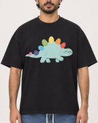 Mockup Boxy Heavyweight Tee Black male close-up 47