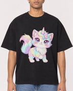 Mockup Boxy Heavyweight Tee Black male close-up 10