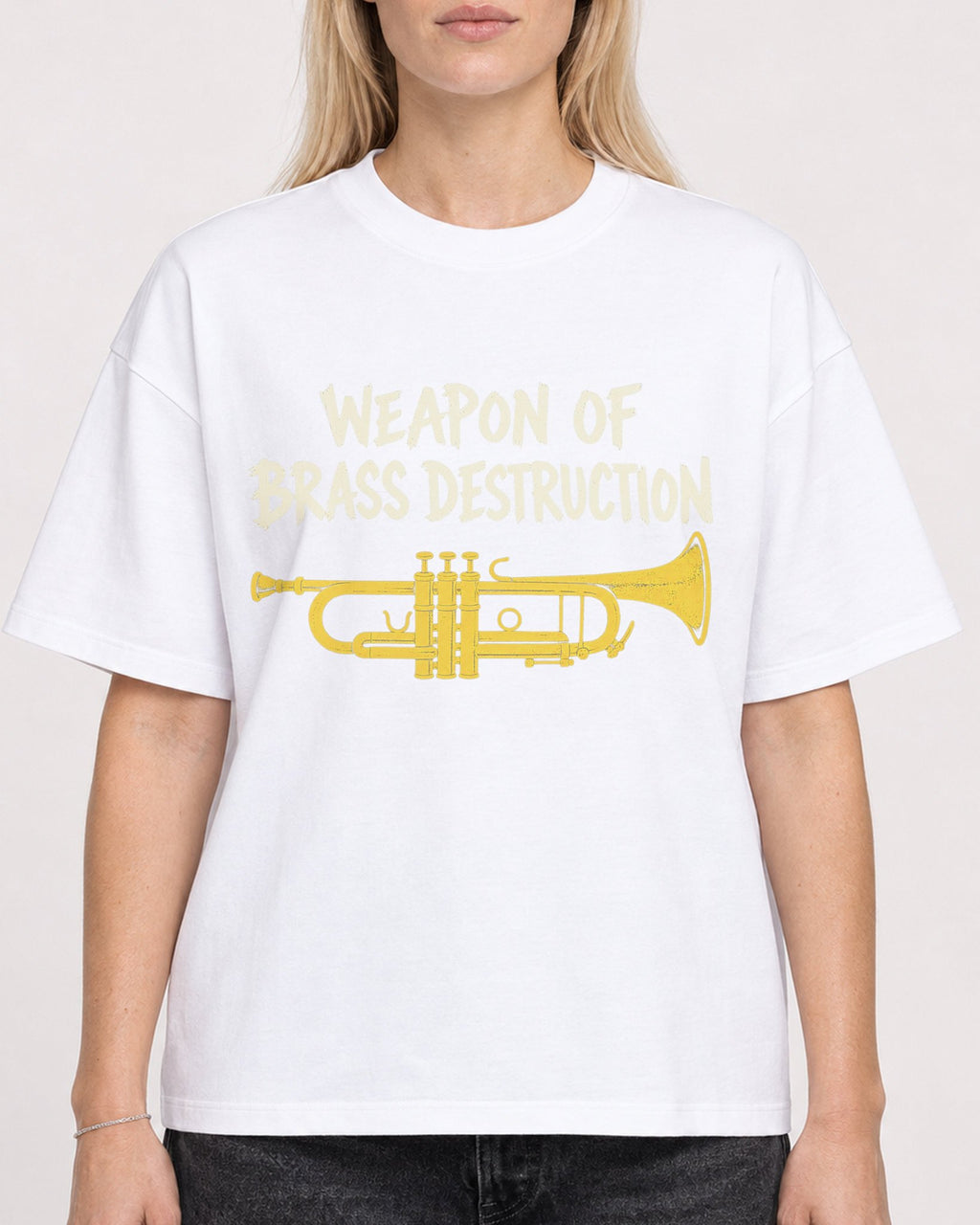 Mockup Boxy Heavyweight Tee White female close-up 08