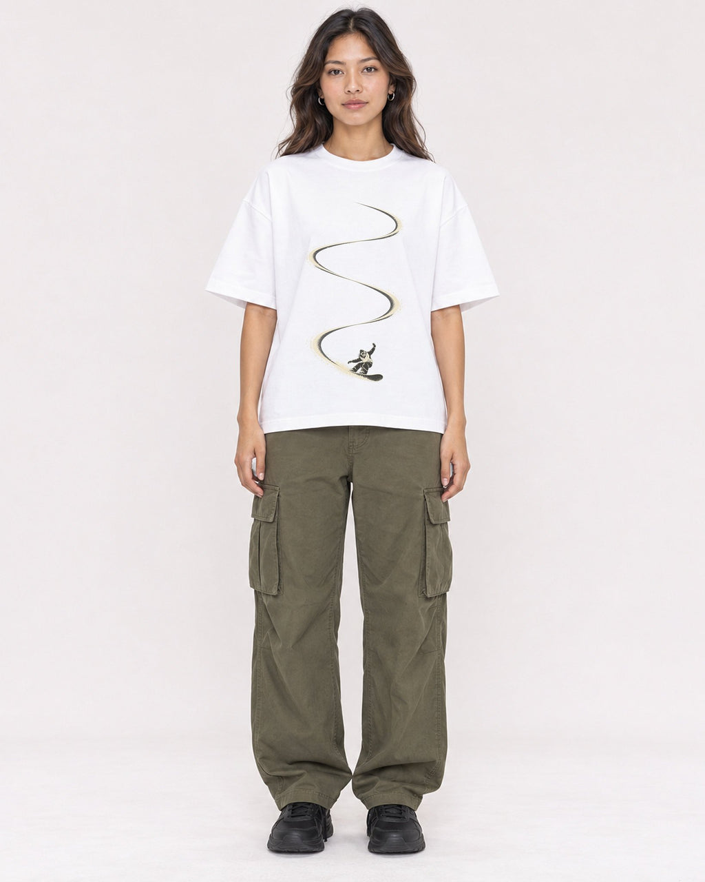 Mockup Boxy Heavyweight Tee White female full-body 02