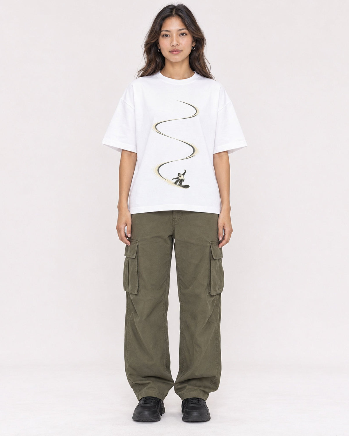 Mockup Boxy Heavyweight Tee White female full-body 02