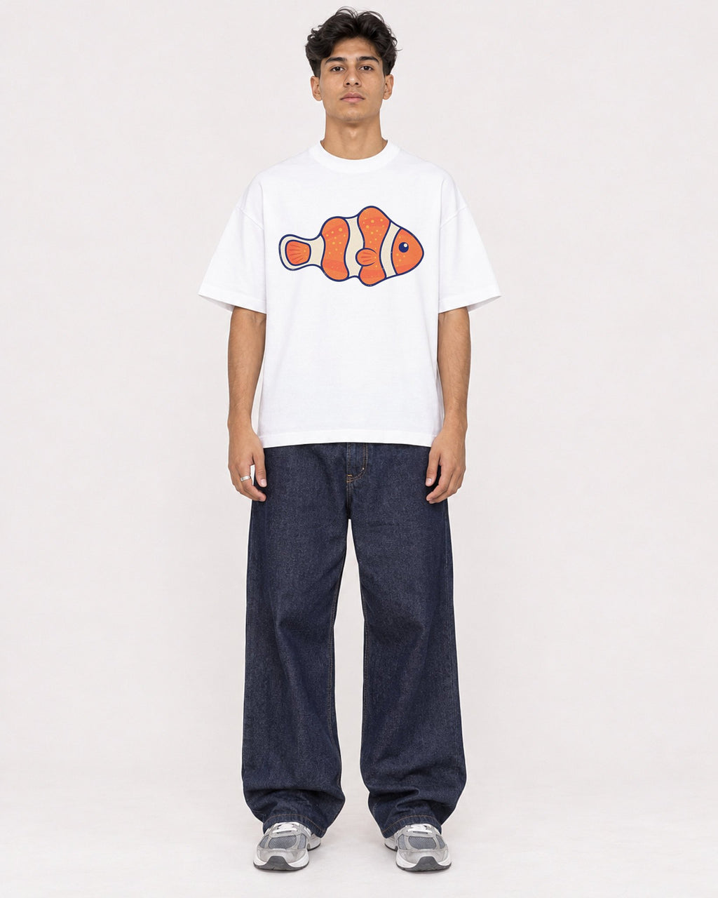 Mockup Boxy Heavyweight Tee White male full-body 16