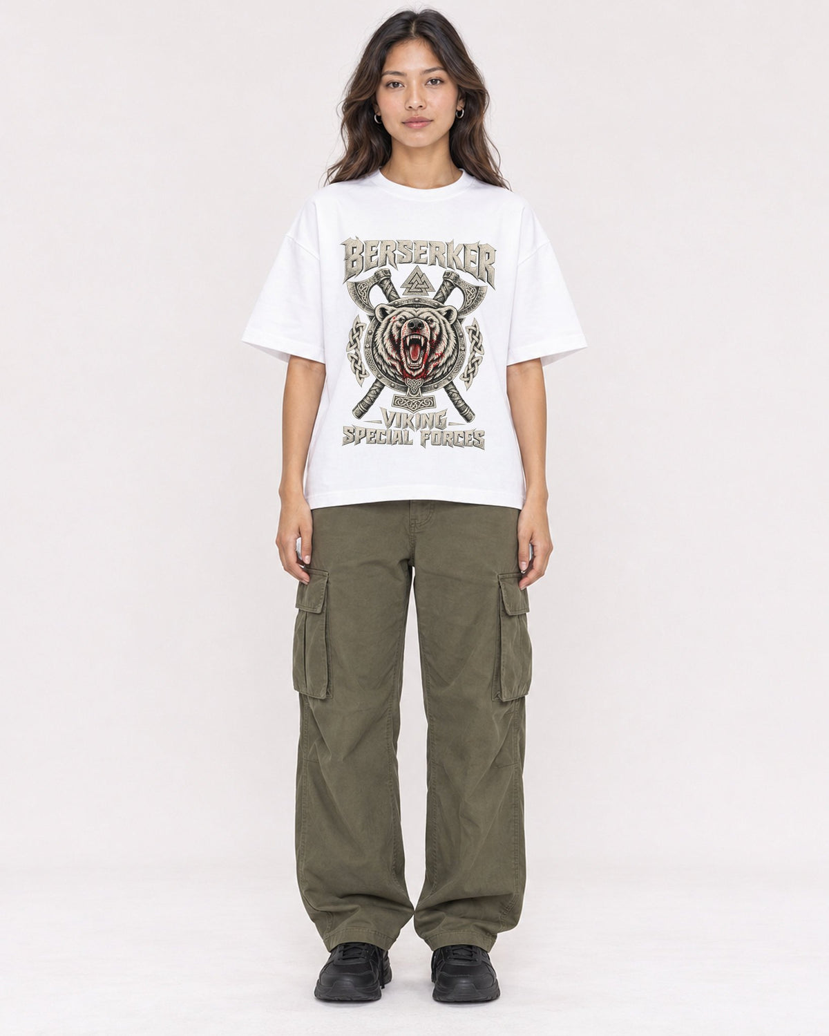 Mockup Boxy Heavyweight Tee White female full-body 02