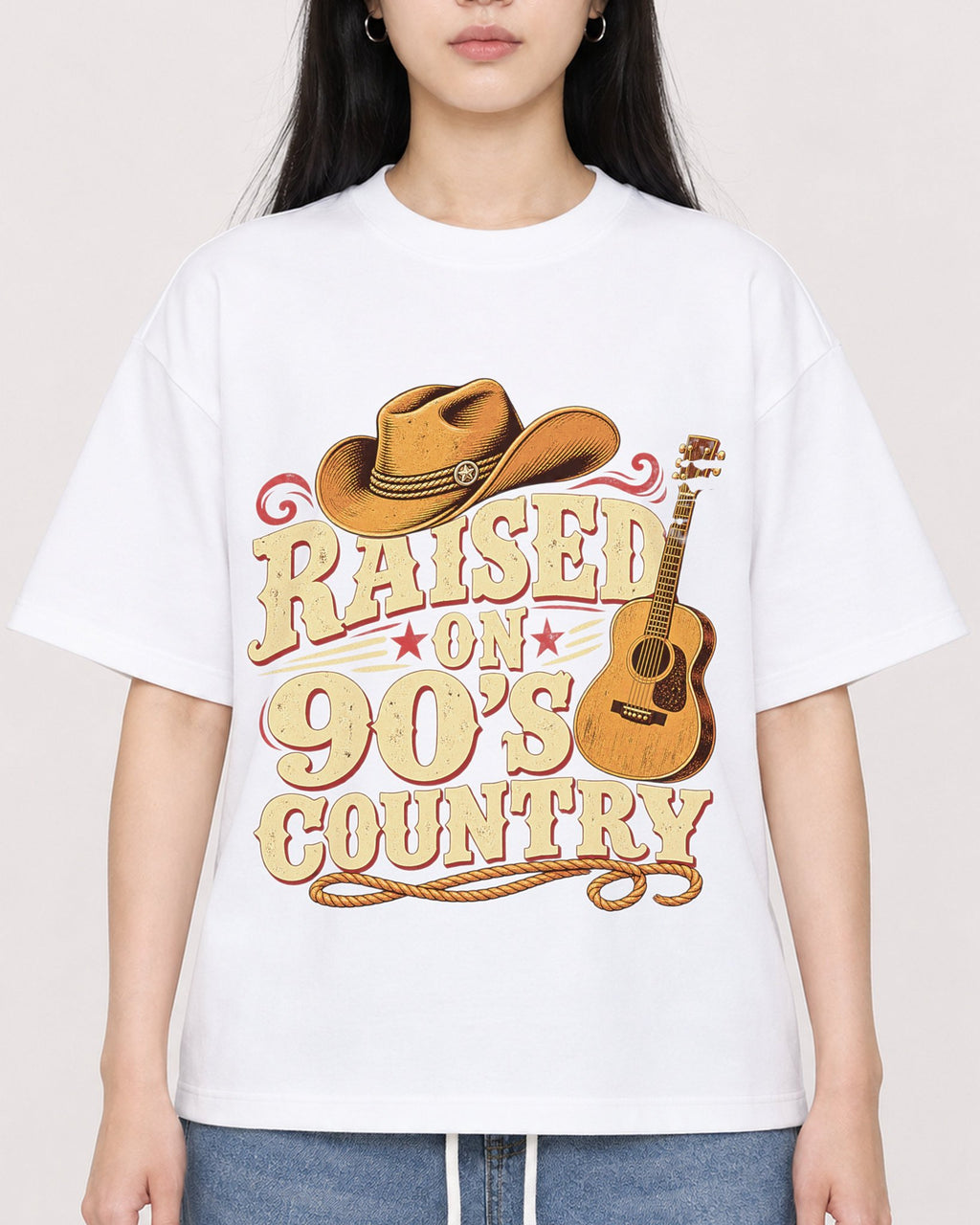 Mockup Boxy Heavyweight Tee White female close-up 01