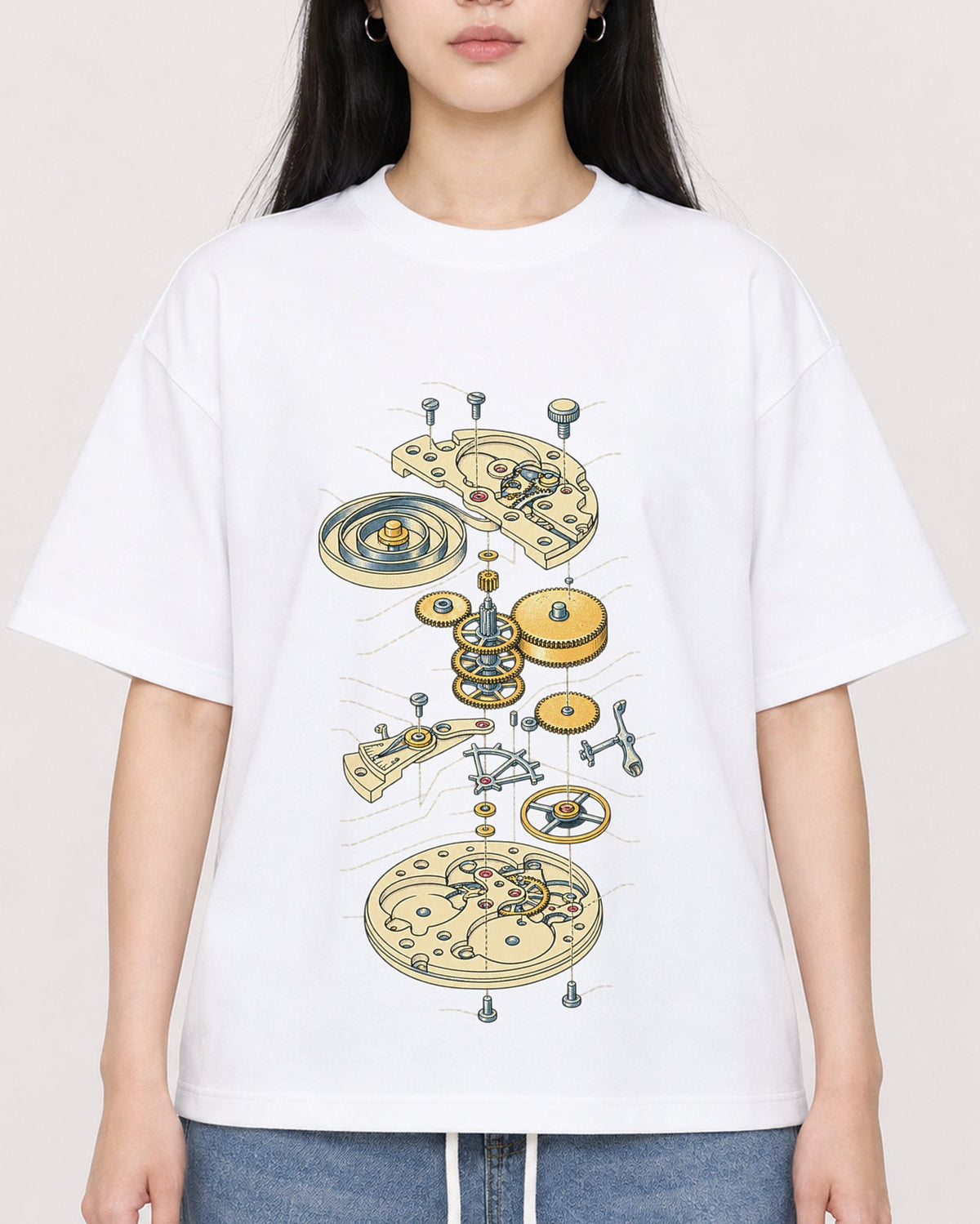 Mockup Boxy Heavyweight Tee White female close-up 01