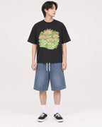 Mockup Boxy Heavyweight Tee Black male full-body 11