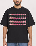 Mockup Boxy Heavyweight Tee Black male close-up 07