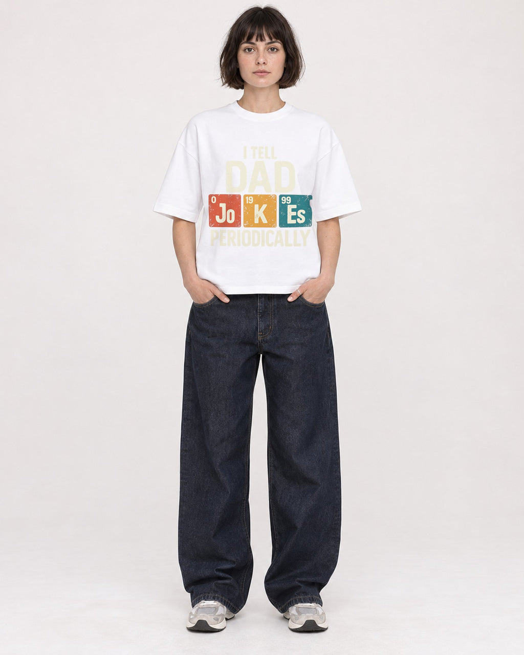 Mockup Boxy Heavyweight Tee White female full-body 39