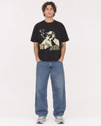 Mockup Boxy Heavyweight Tee Black male full-body 30