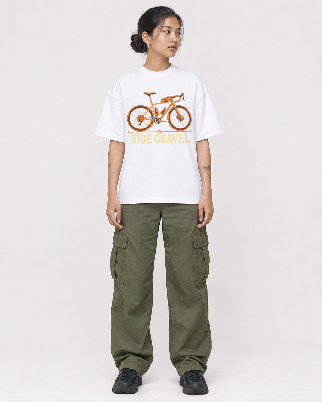 Mockup Boxy Heavyweight Tee White female full-body 12