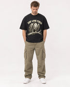 Mockup Boxy Heavyweight Tee Black male full-body 08