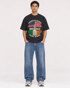 Mockup Boxy Heavyweight Tee Black male full-body 10