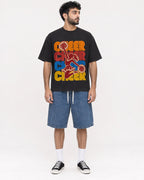 Mockup Boxy Heavyweight Tee Black male full-body 07