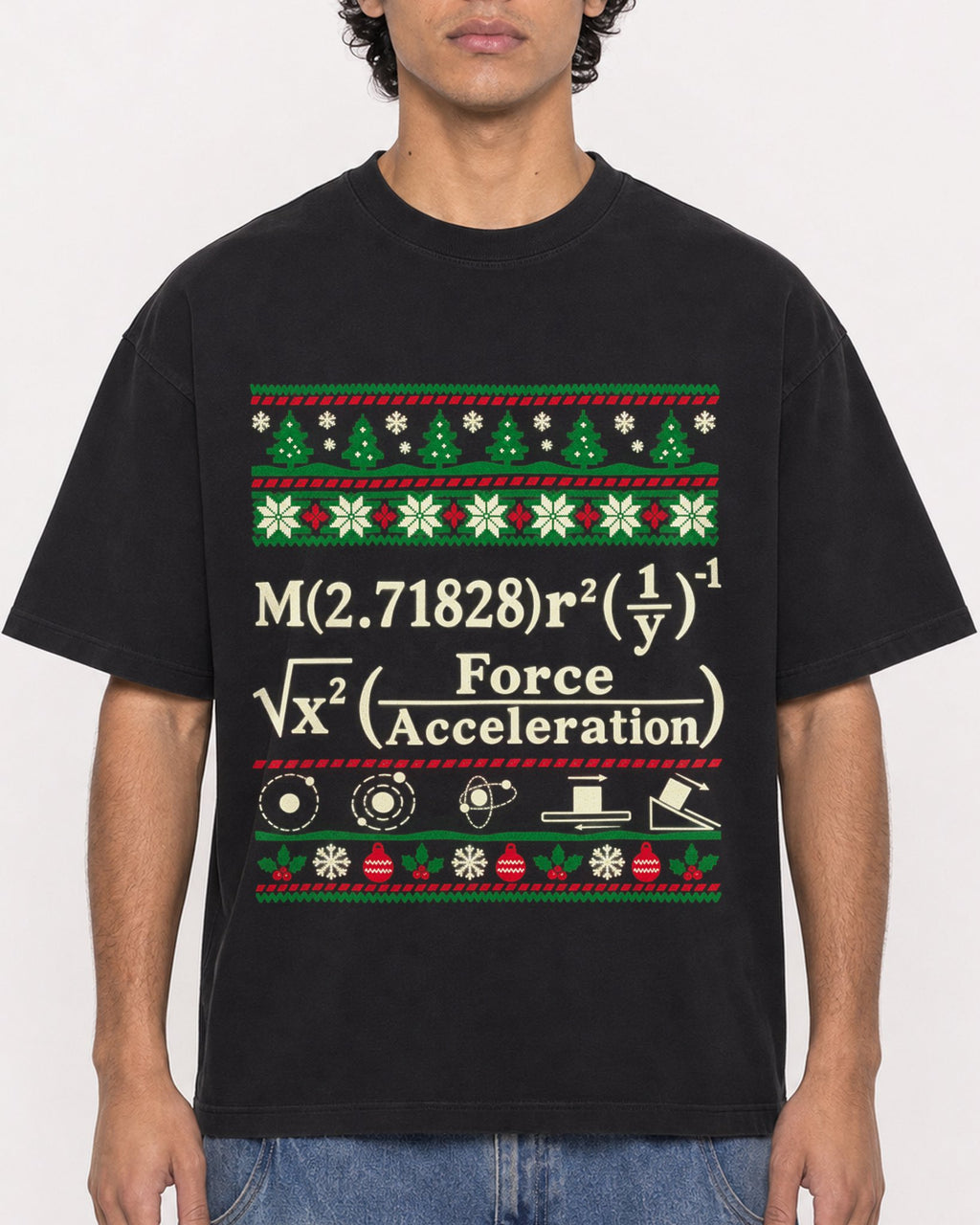 Mockup Boxy Heavyweight Tee Black male close-up 26