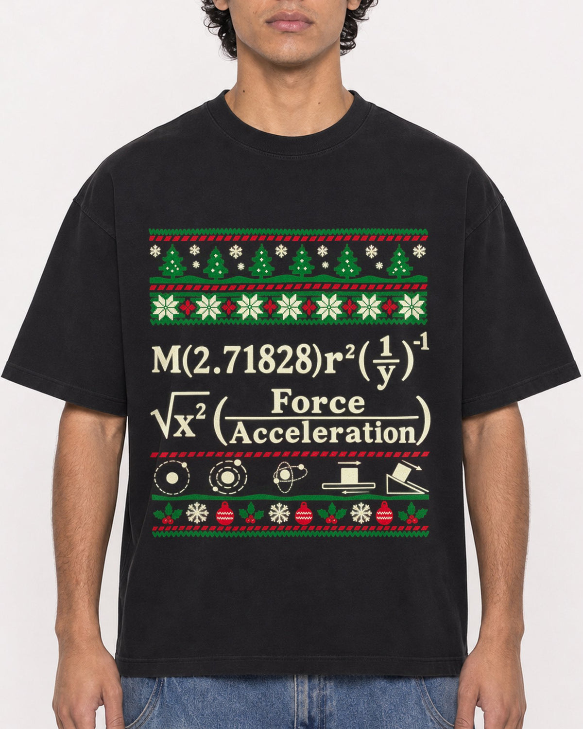 Mockup Boxy Heavyweight Tee Black male close-up 26