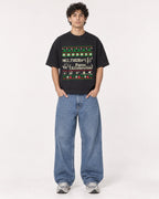 Mockup Boxy Heavyweight Tee Black male full-body 26