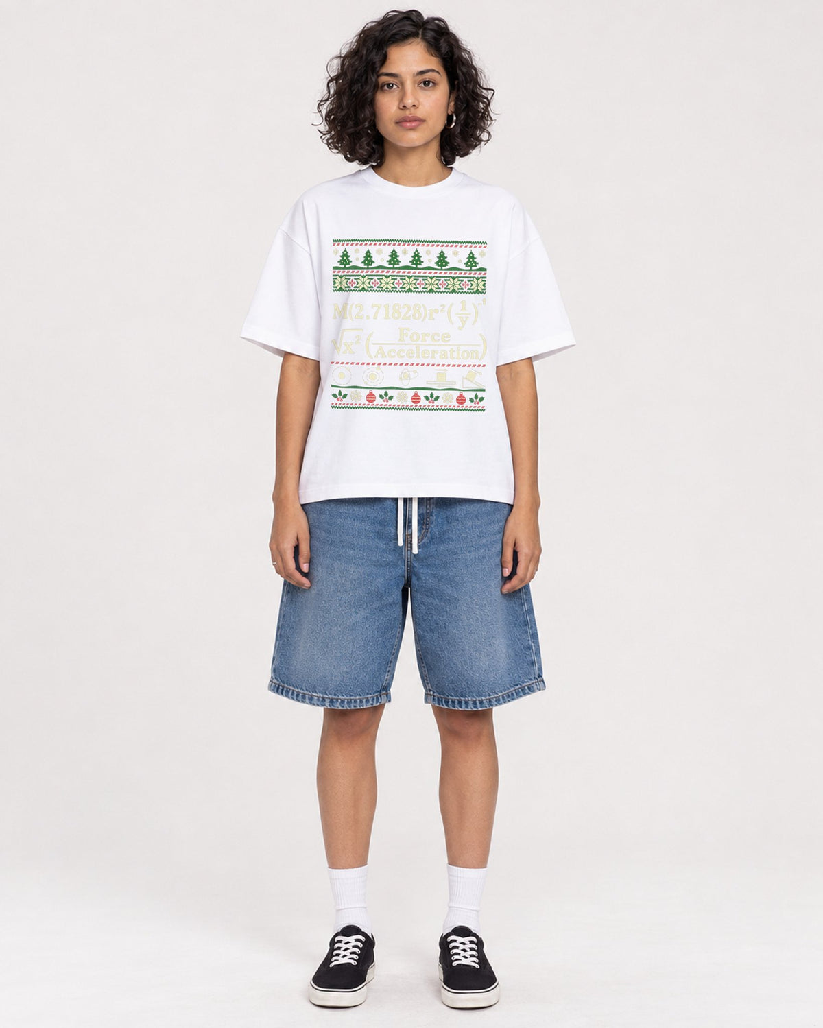 Mockup Boxy Heavyweight Tee White female full-body 26