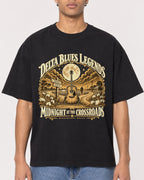 Mockup Boxy Heavyweight Tee Black male close-up 10
