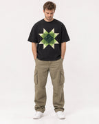 Mockup Boxy Heavyweight Tee Black male full-body 08