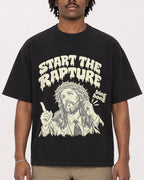Mockup Boxy Heavyweight Tee Black male close-up 04
