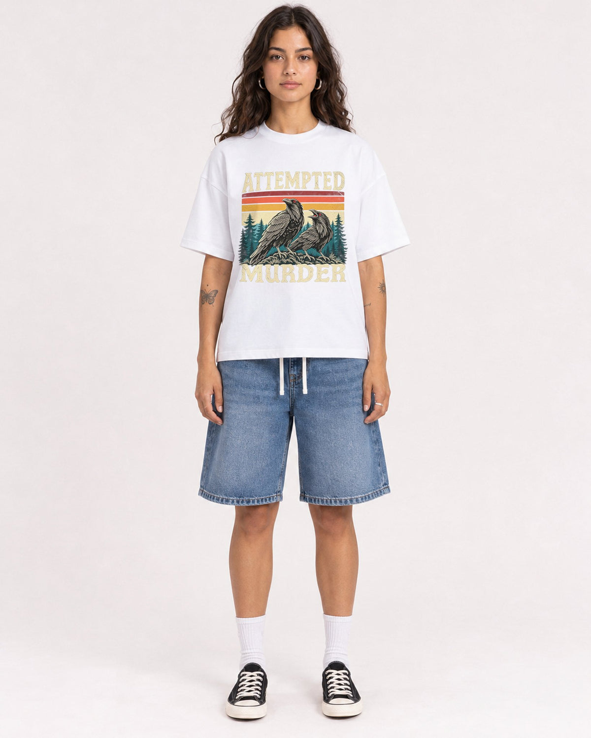 Mockup Boxy Heavyweight Tee White female full-body 06