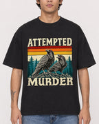 Mockup Boxy Heavyweight Tee Black male close-up 06