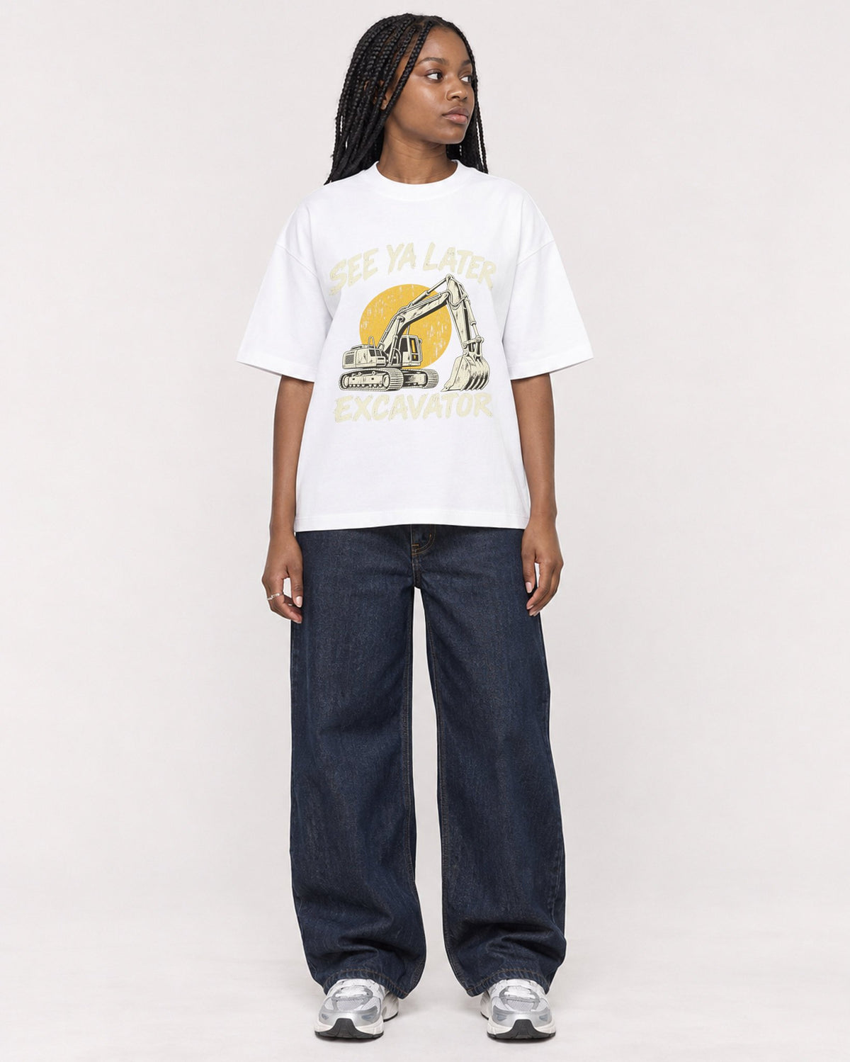 Mockup Boxy Heavyweight Tee White female full-body 04