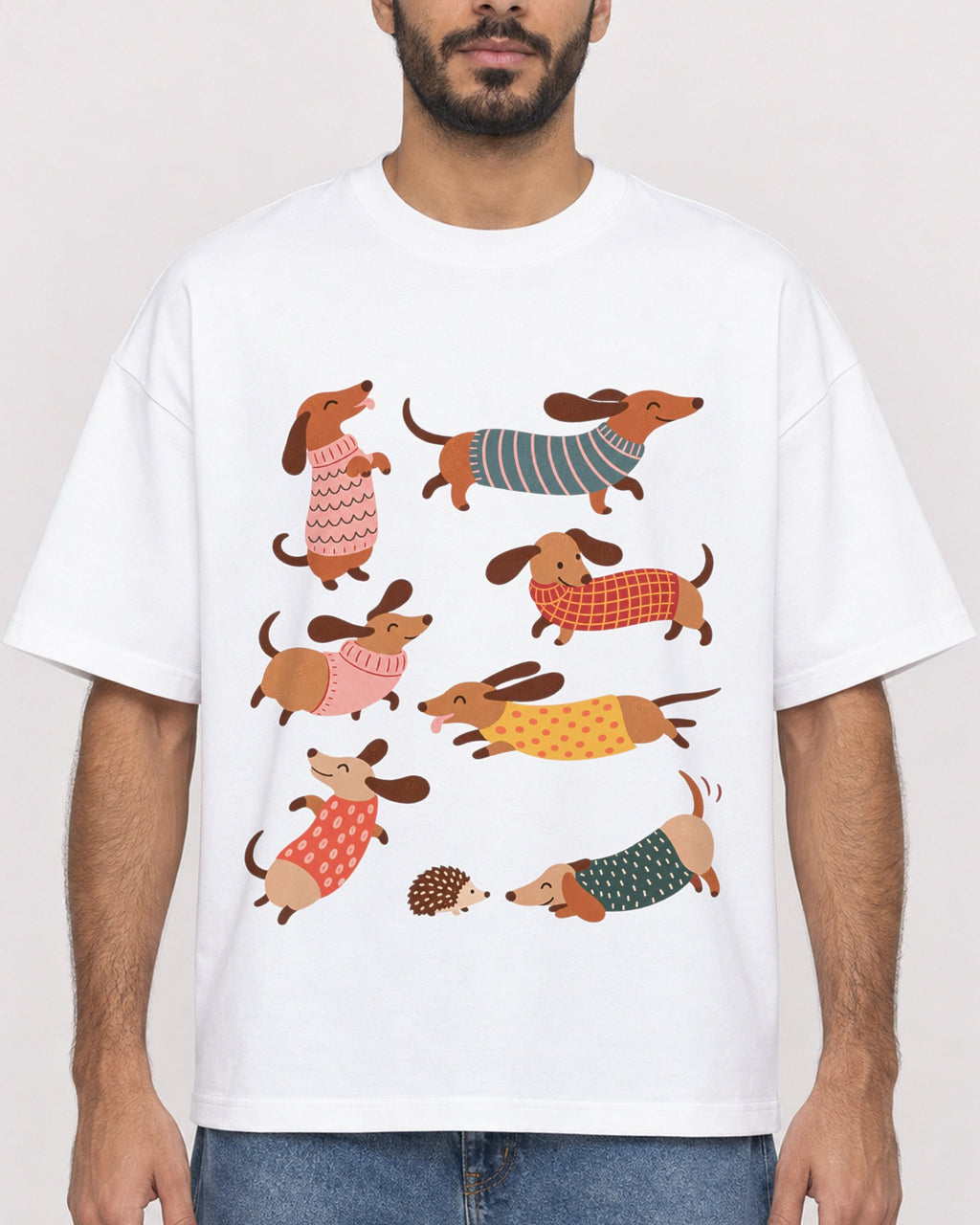 Mockup Boxy Heavyweight Tee White male close-up 07